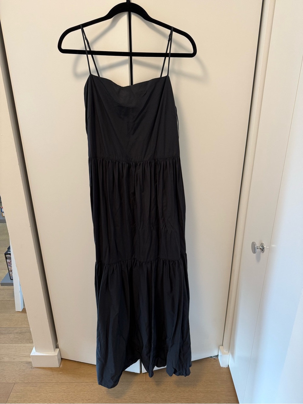 rag & bone Black Spaghetti-Strap Tiered Maxi Dress